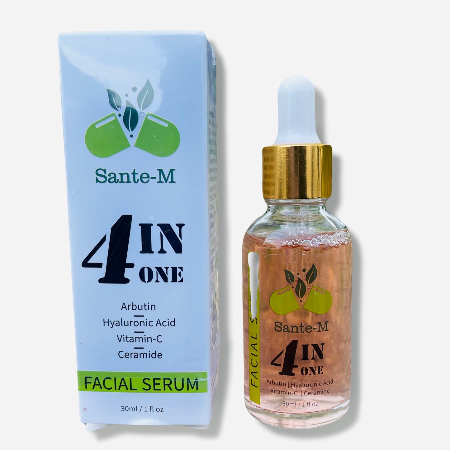 4-in-1 Facial Serum with Arbutin, Hyaluronic Acid, Vitamin-C and Ceramide, 1 fl oz