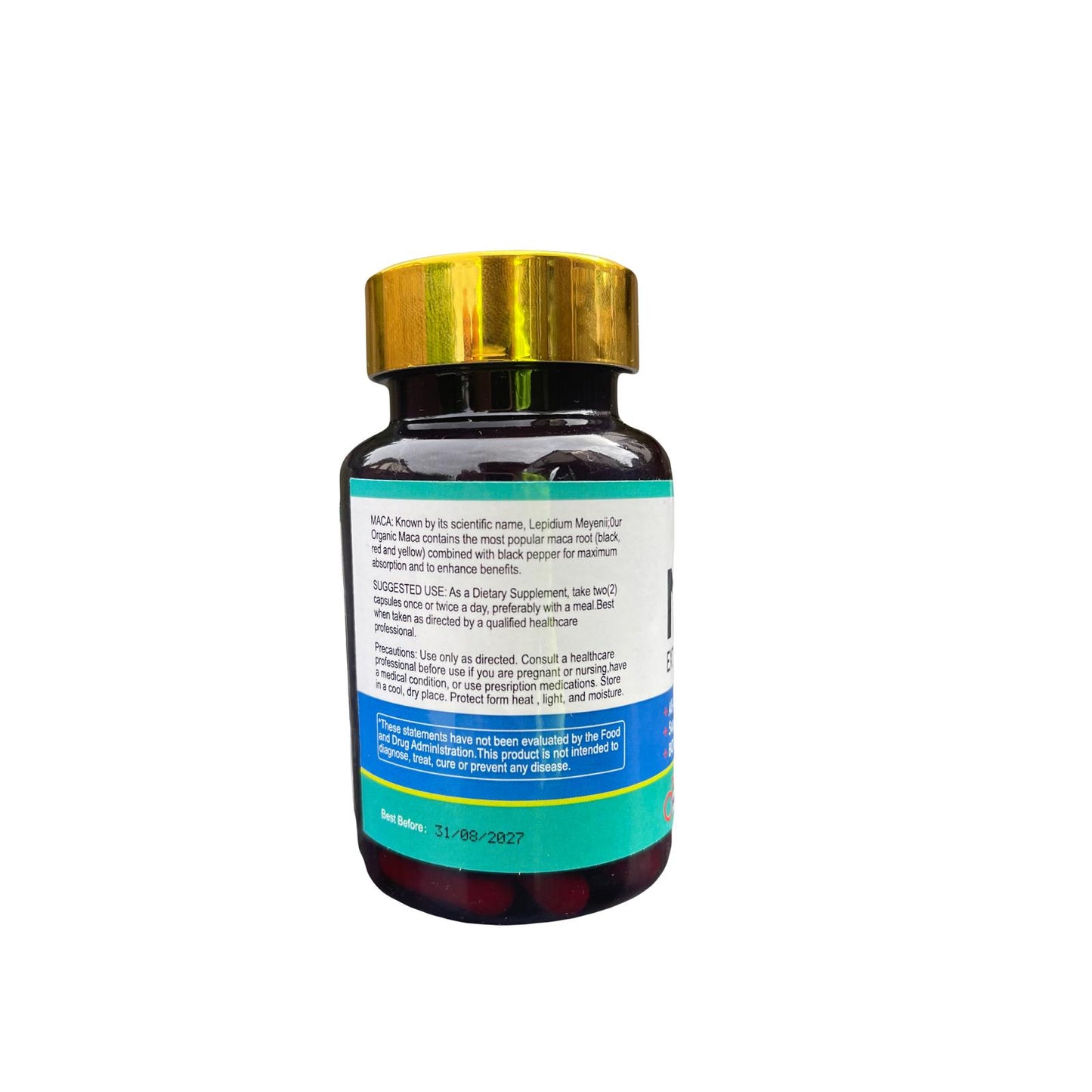 Organic Maca Root Extra Strengh 1900 MG+- Booster Energy &Endurance- Supports Hormonal Balance- 60 Capsules for Men