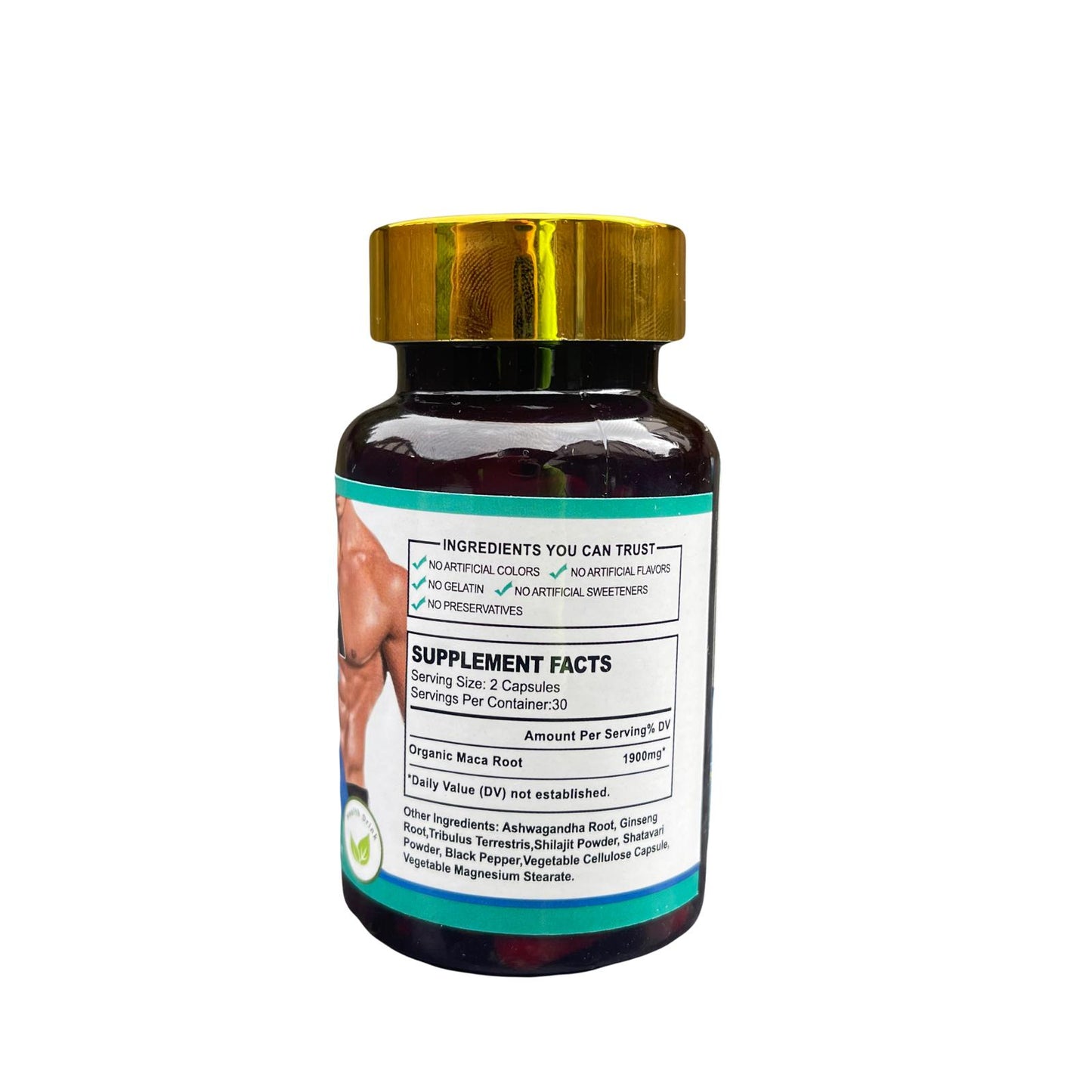 Organic Maca Root Extra Strengh 1900 MG+- Booster Energy &Endurance- Supports Hormonal Balance- 60 Capsules for Men
