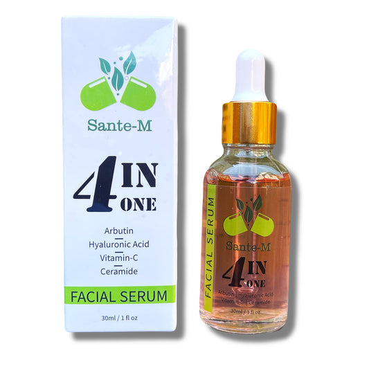 4-in-1 Facial Serum with Arbutin, Hyaluronic Acid, Vitamin-C and Ceramide, 1 fl oz