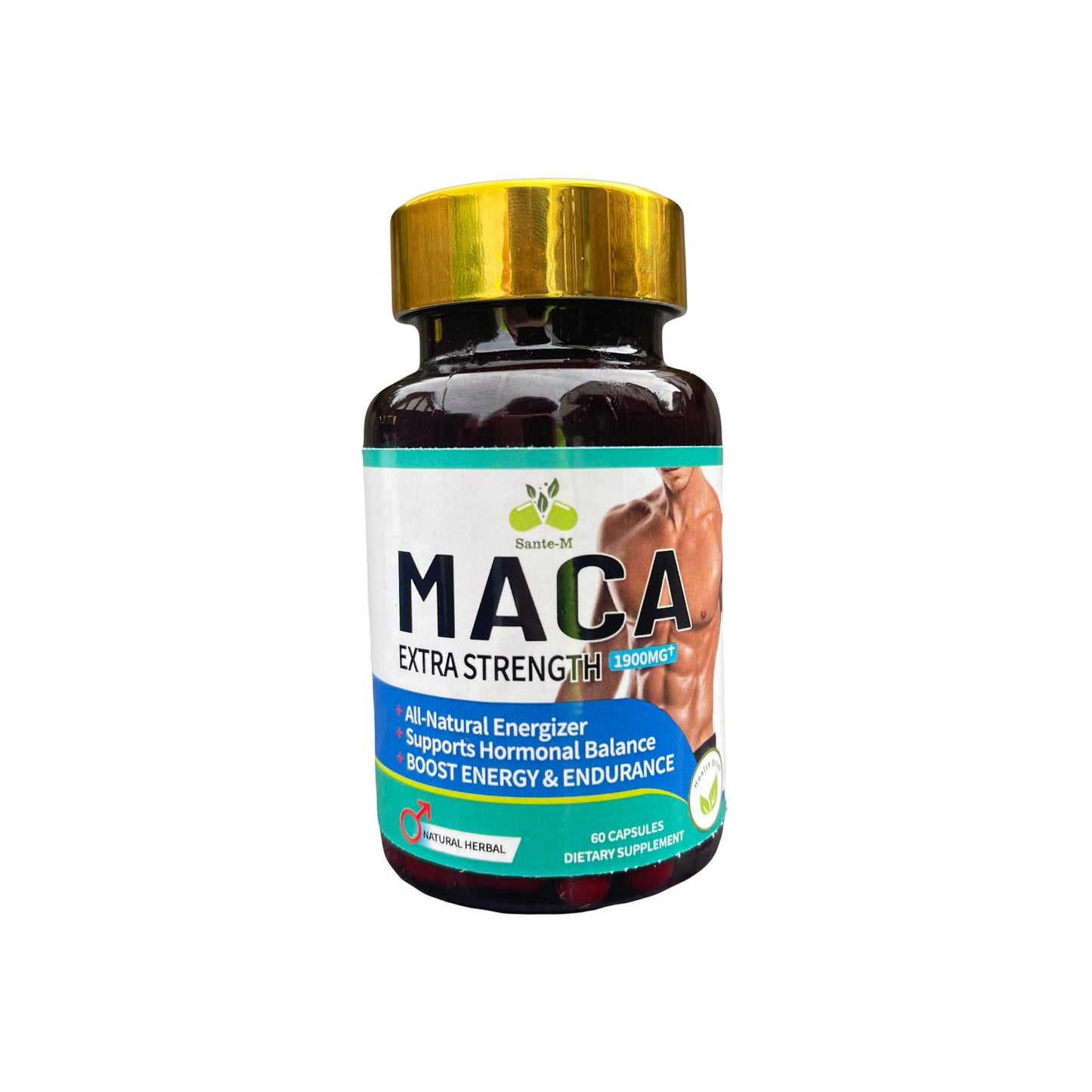 Organic Maca Root Extra Strengh 1900 MG+- Booster Energy &Endurance- Supports Hormonal Balance- 60 Capsules for Men (Pack of 2)